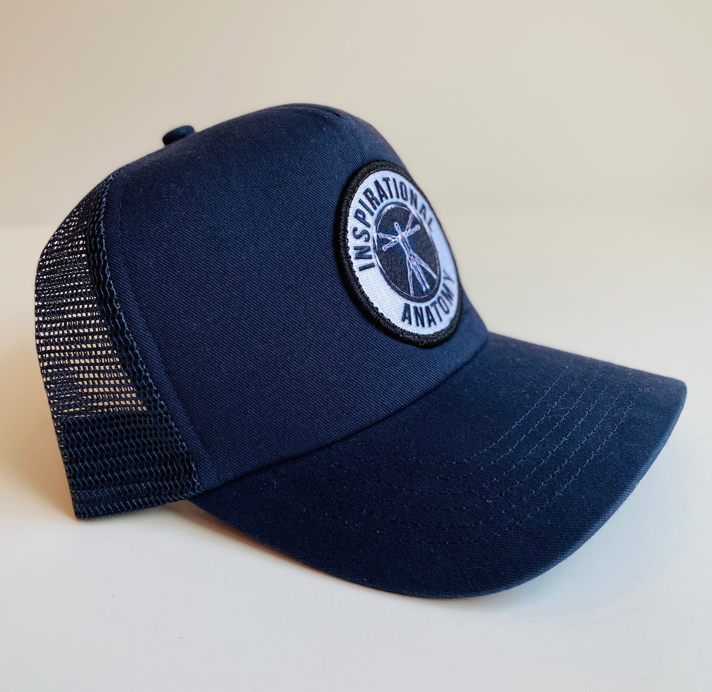 Power navy trucker hat