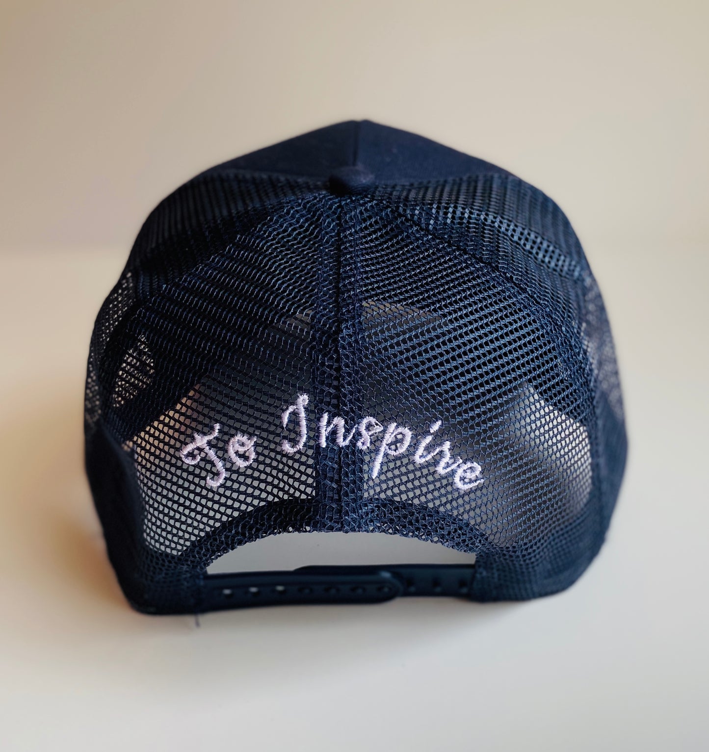 Power navy trucker hat