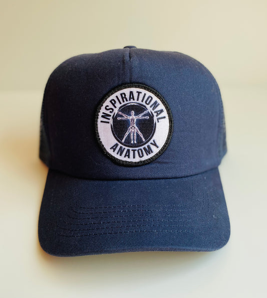 Power navy trucker hat