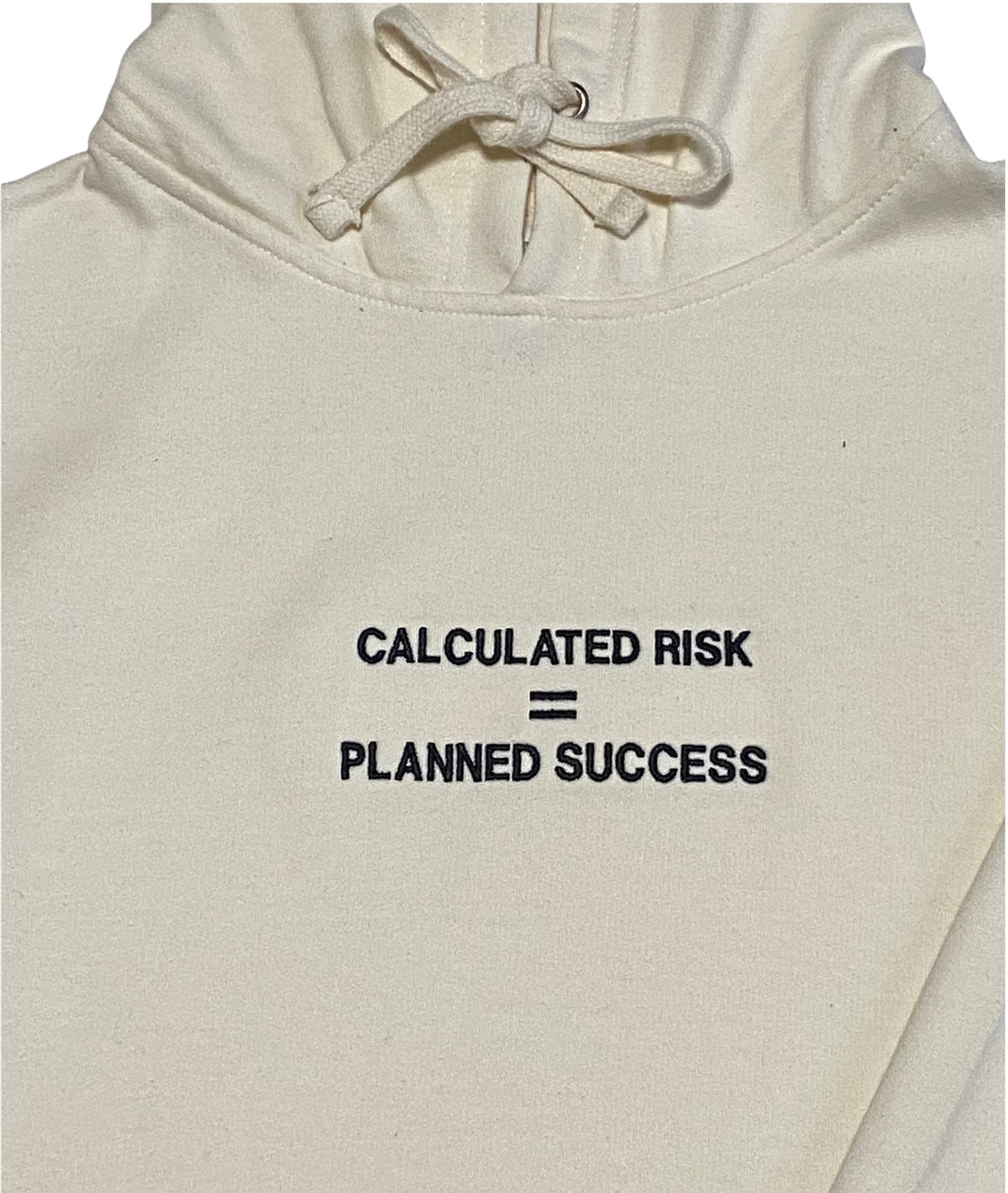 Calculated risk = Planned success bone hoodie